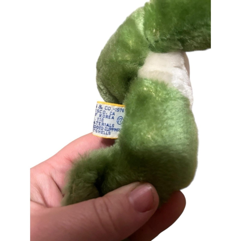 VTG R Dakin 1976 Green Spotted Frog Plush Stuffed Animal 10.5" Product Of Korea - Picture 5 of 7